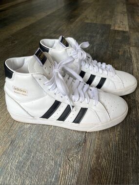 adidas White Black Basket Profi High-Top Sneakers